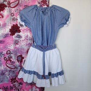 Vintage girls skirt/top  matching set  6X